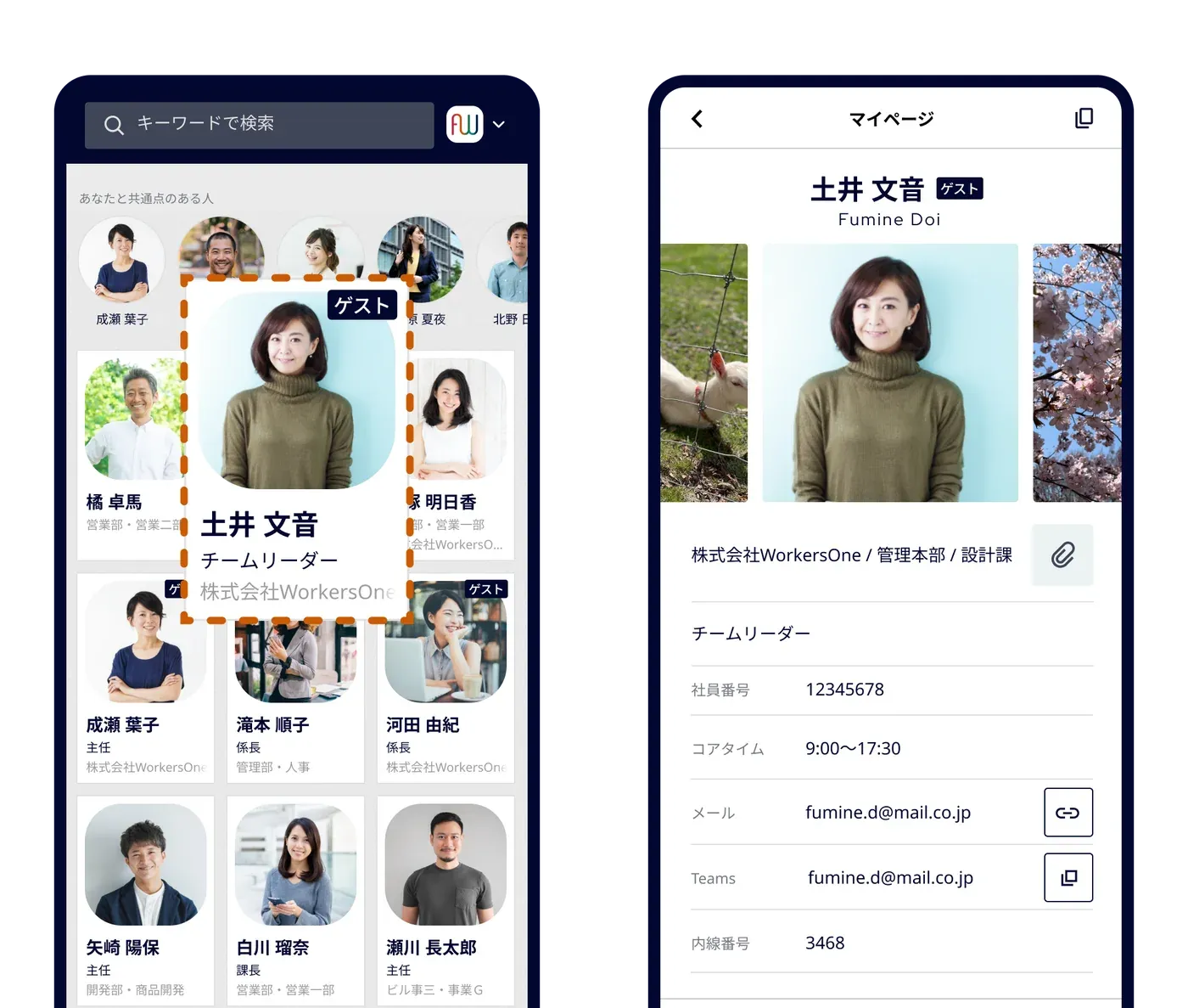 ゲストメンバーのプロフィール表示