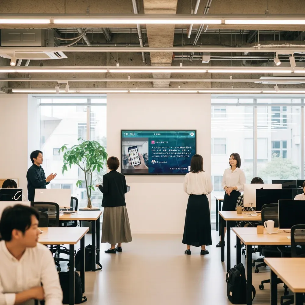 執務スペース(壁掛け)に設置されたO2Wall