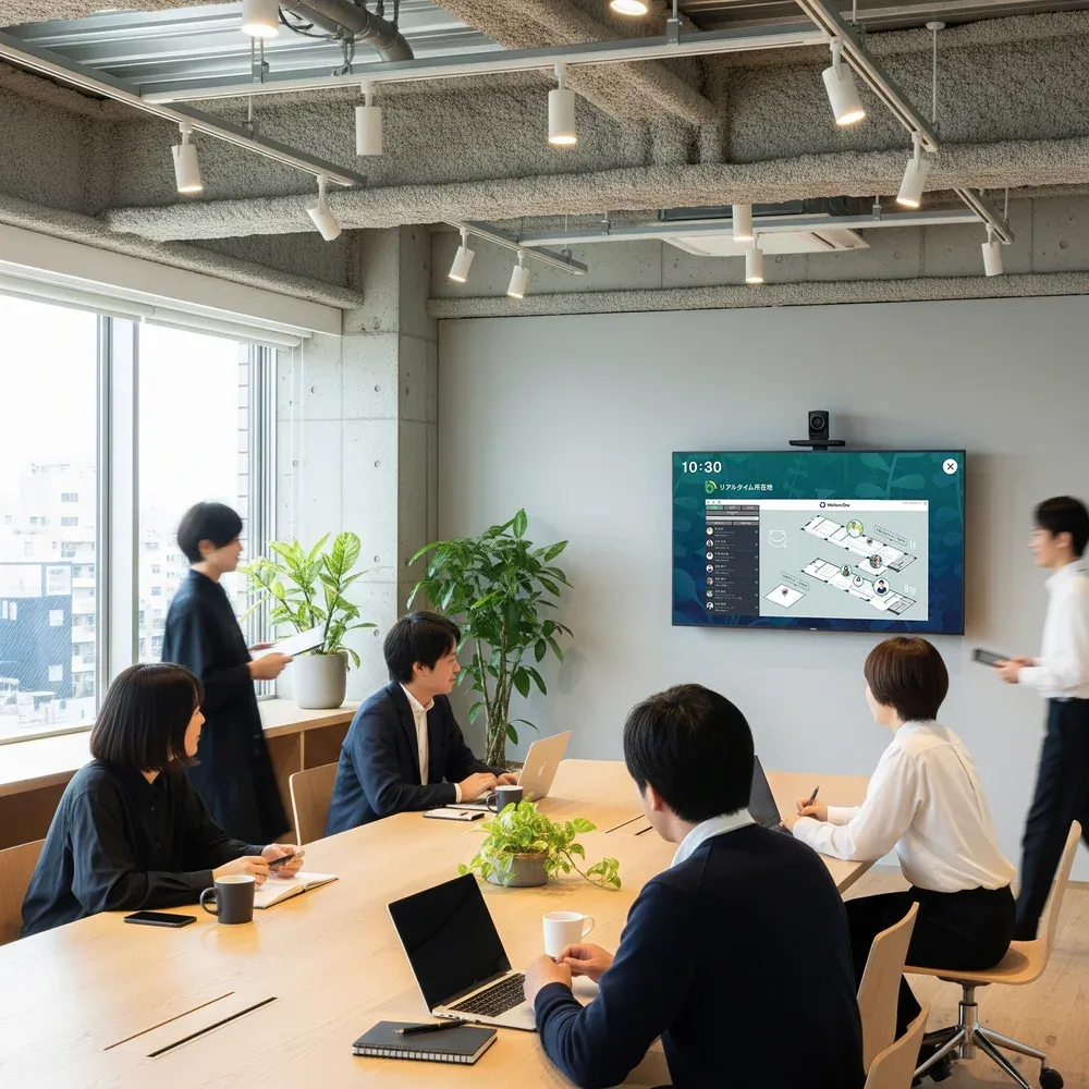 打ち合わせスペースに設置されたO2Wall